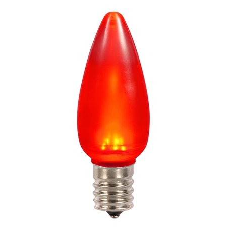 VICKERMAN 0.96 watt 130V C9 Ceramic LED Red Bulb with Nickel Base 25 per Bag XLEDSC93-25